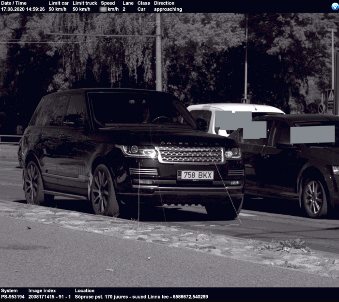 Range Rover ja kiiruskaamera